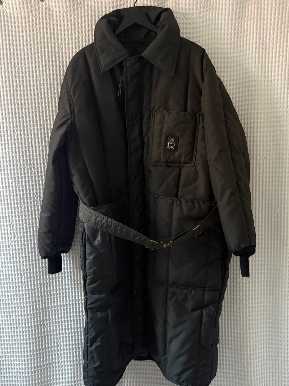 Vtg RefrigiWear Iron Tuff Inspector Jacket olive brown black brass men's size XL